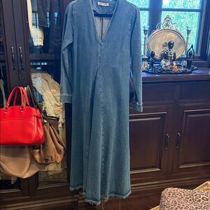 Zara Blue Long Sleeve Denim Dress
